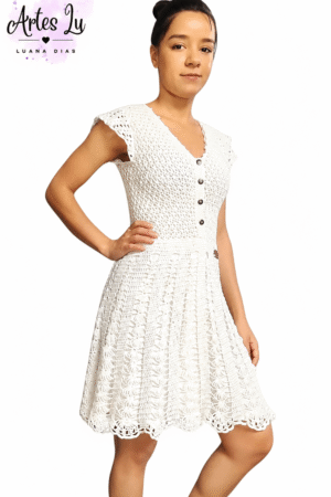 Vestido Crochê Alice Decote V